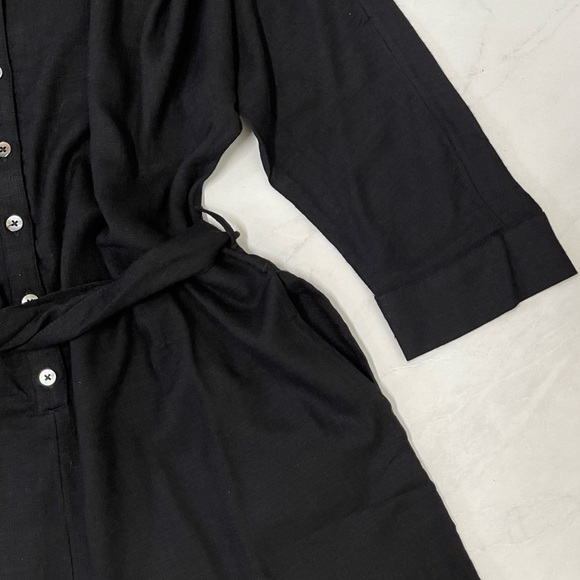 NEW L*Space Black Button Up Long Sleeve Waist Tie Romper Size Small - Picture 7 of 7